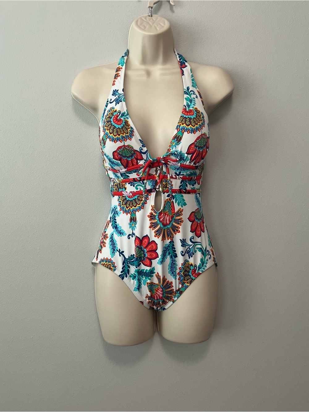 Tommy Bahama Floral Halter One Piece Swimsuit Size 6